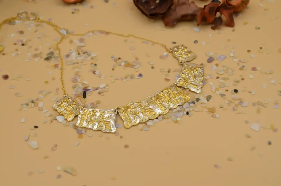 SİLİNDİR MÜHÜR KOLYE GOLD & WHİTE